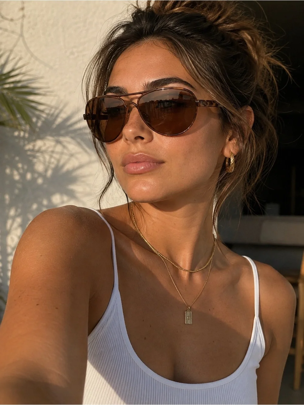 Oakley Feedback Aviator Sunglasses Rose Gold Brown Gradient Lenses w/Case